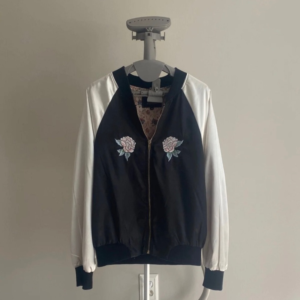 Silk Embroidered Bomber Jacket